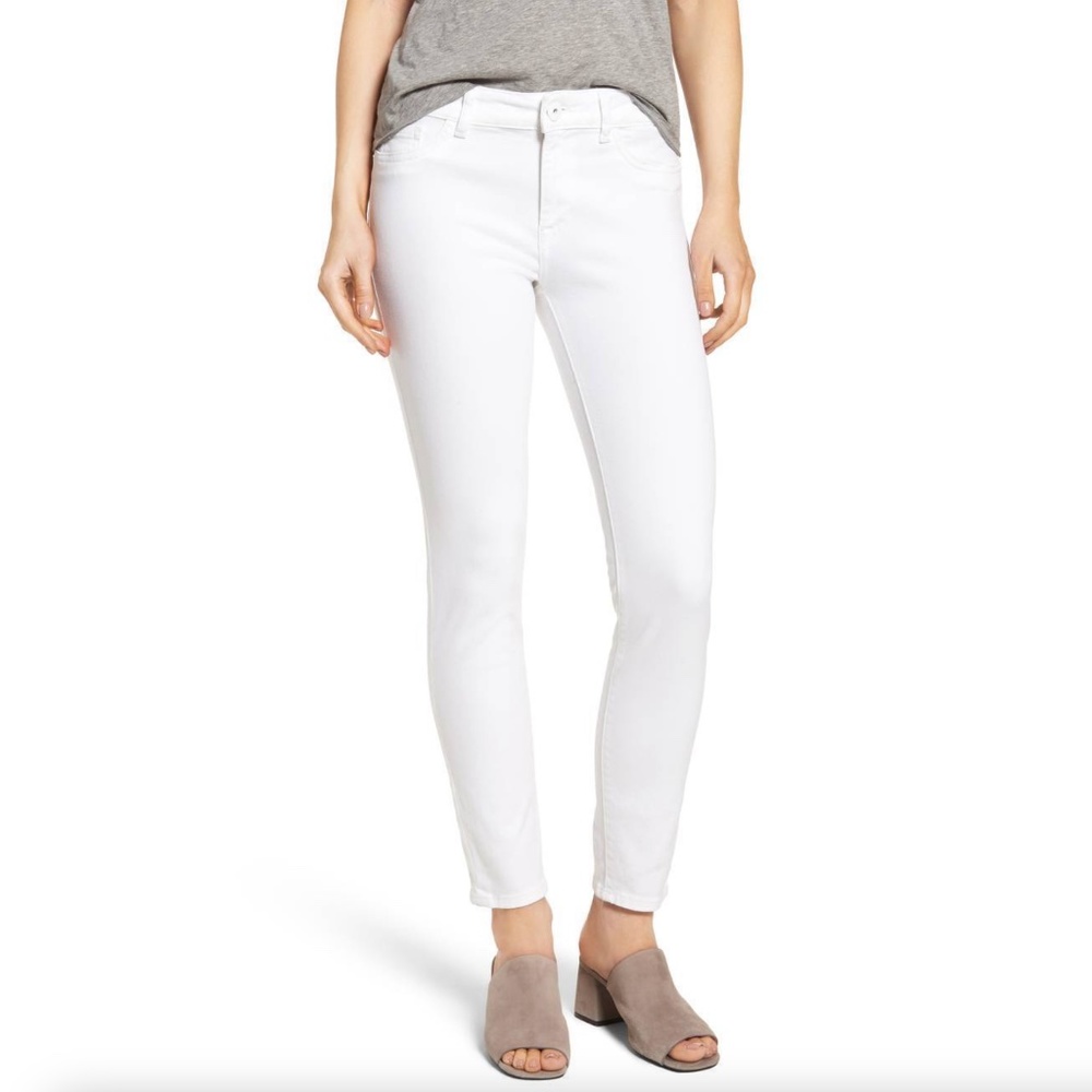 DL1961 Womens Margaux Instasculpt Ankle Skinny Jeans in Porcelain White …